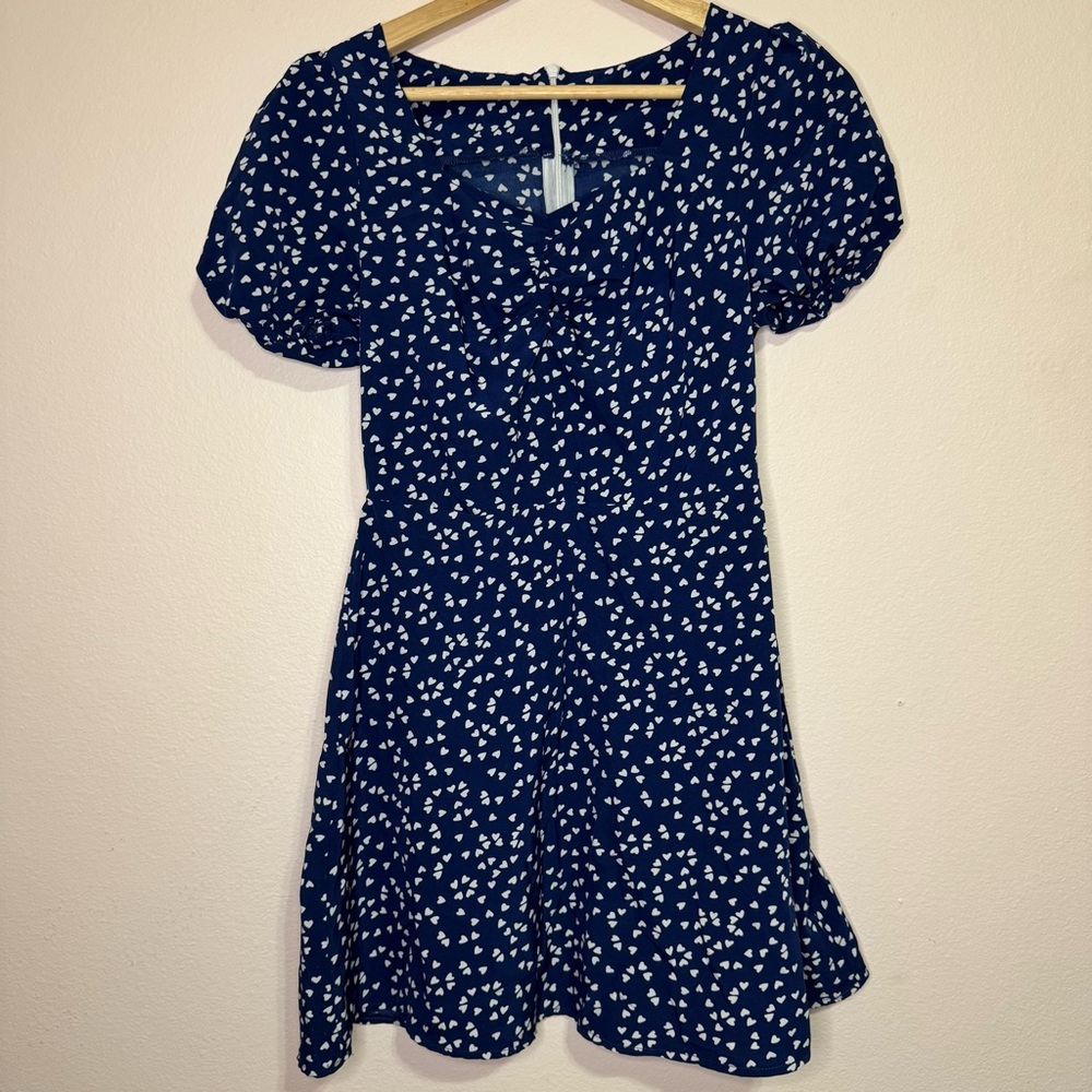 Shein Blue & White Hearts Dress